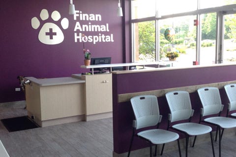 Finan Animal Hospital reception area